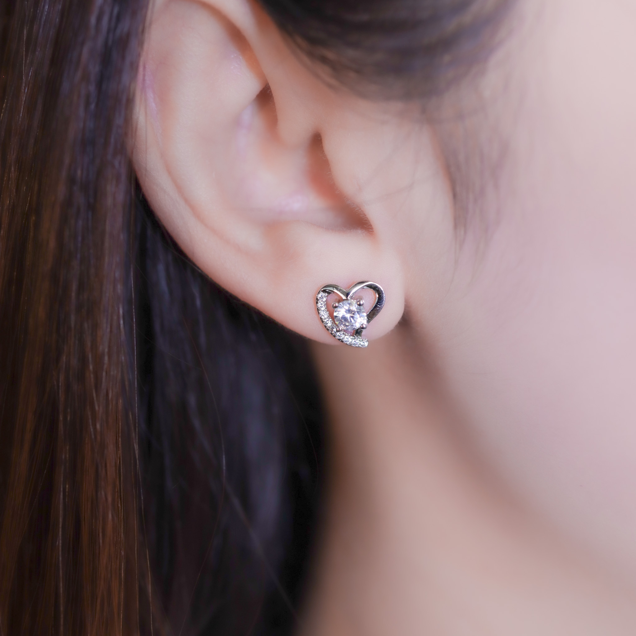 | 925純銀・厚鍍白金 | 滿滿的愛意耳環 | EA0981 |