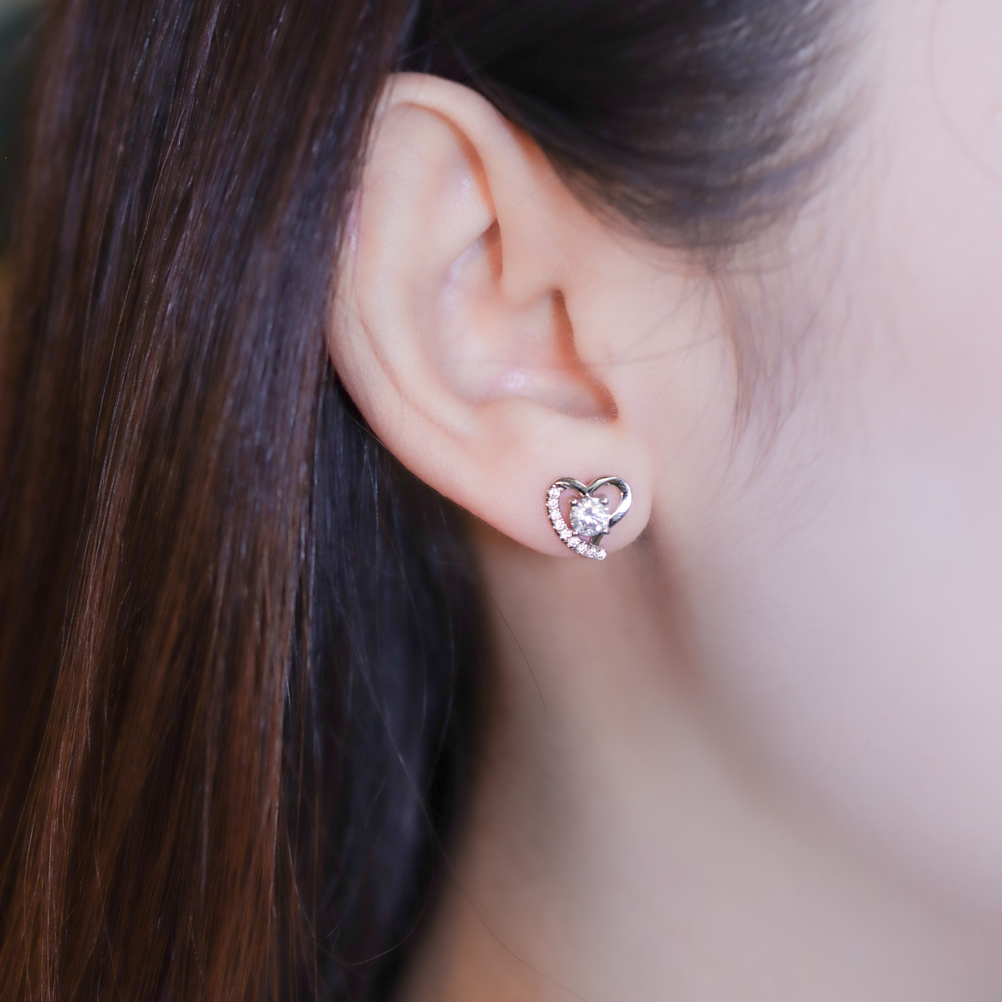 | 925純銀・厚鍍白金 | 滿滿的愛意耳環 | EA0981 |