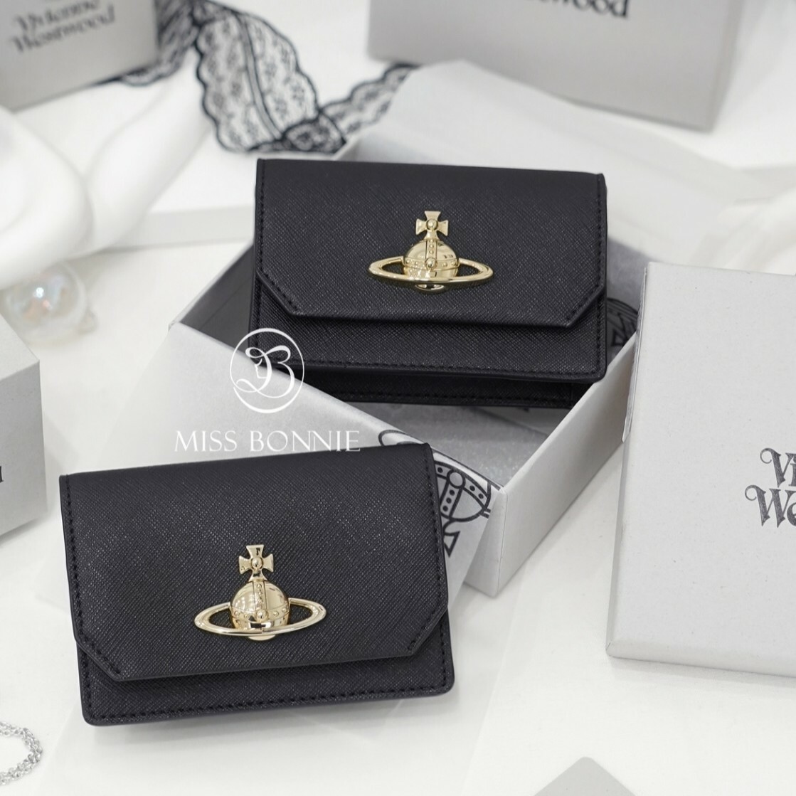 vivienne westwood土星立體淡金釦LOGO十字紋厚卡包