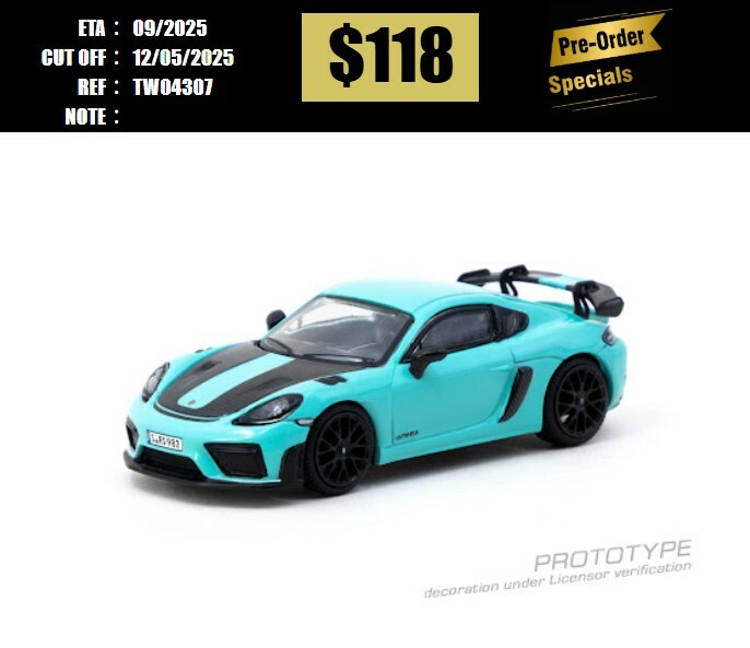 PO-$118 * TARMAC * 1:64 Porsche Cayman GT4RS Mint Green [OD30/04]