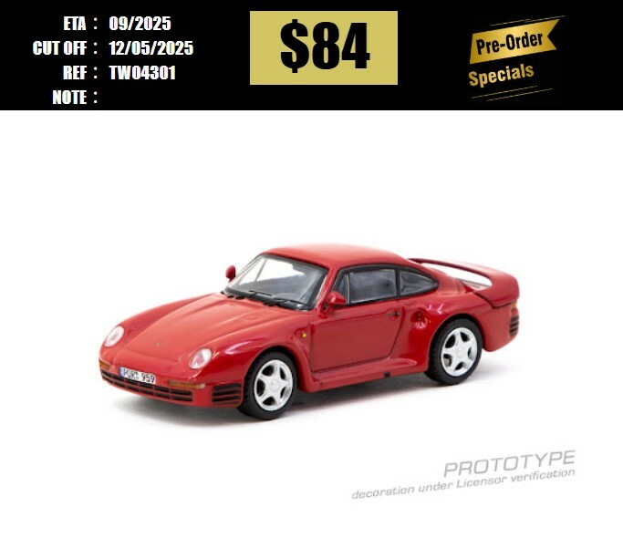 PO-$84 * TARMAC * 1:64 Porsche 959 Red [OD30/04]