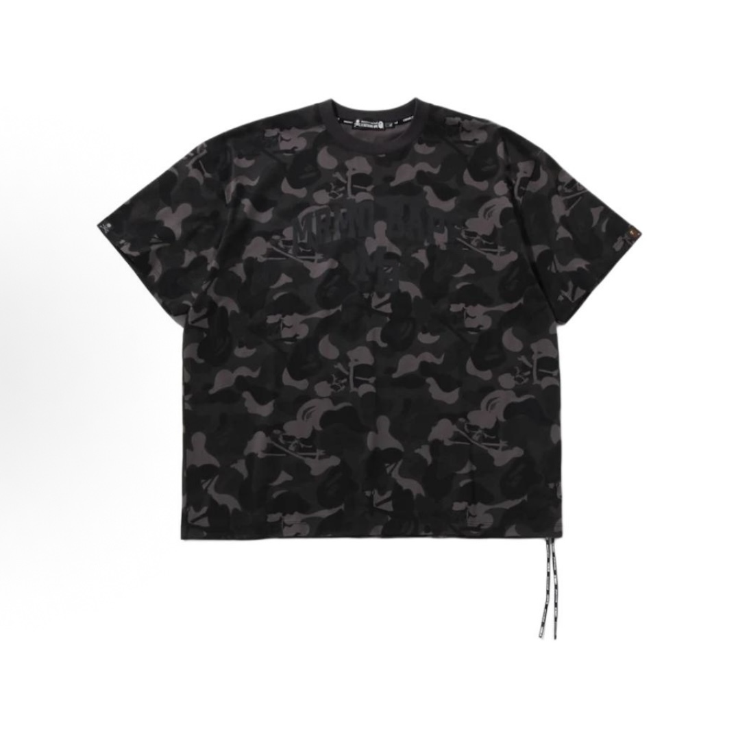 -(B4c03)- MASTERMIND X A BATHING APE BAPE SKULL CAMO COLLEGE RELAXED FIT TEE 聯名 迷彩 字體反光 短Ｔ-1L23109905