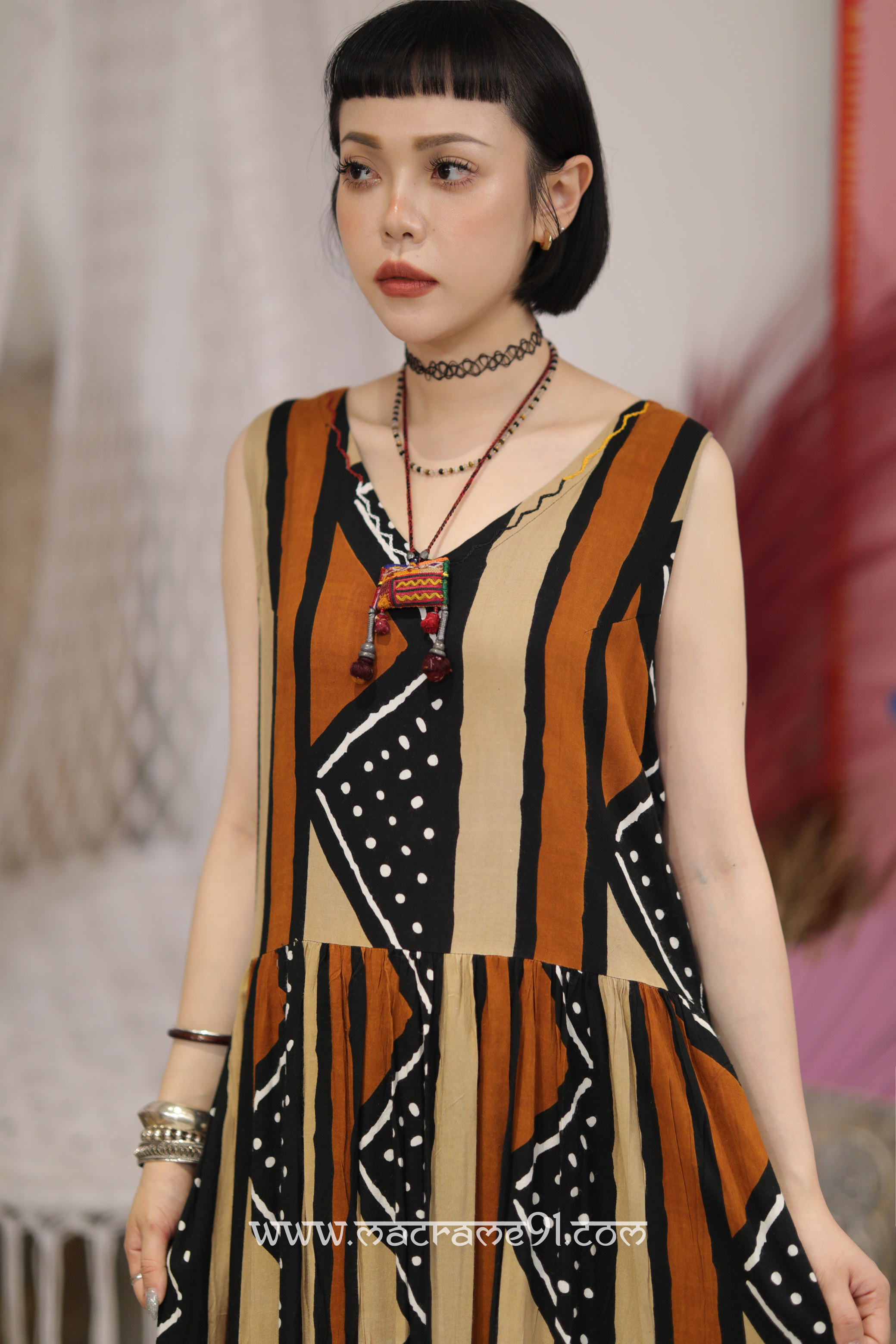 Macrame 長裙 - M3127R - 啡色 (0812)