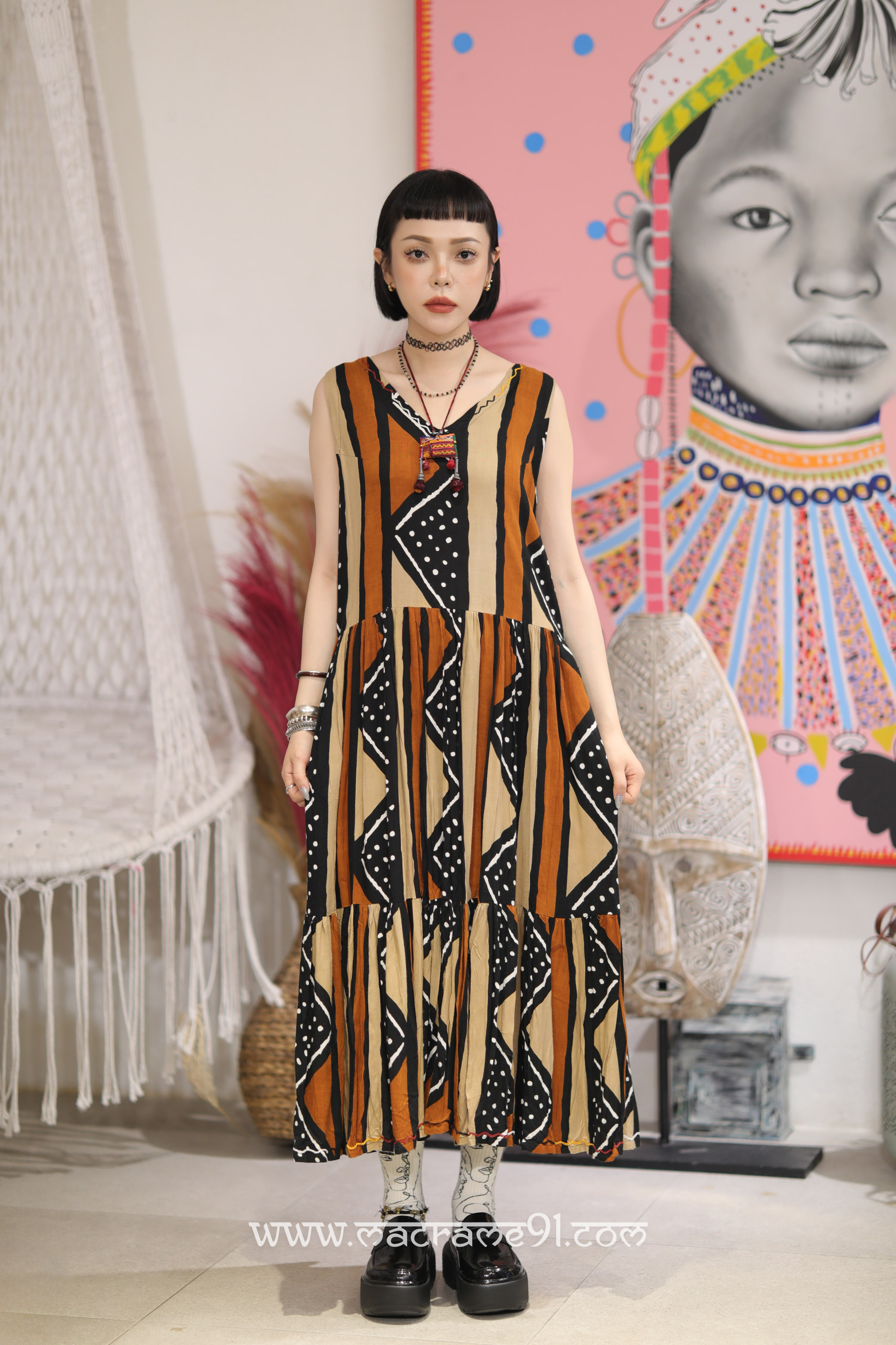 Macrame 長裙 - M3127R - 啡色 (0812)