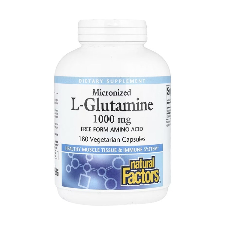 Natural Factors, Micronized L-Glutamine, 1,000 mg, 180 Vegetarian Capsules