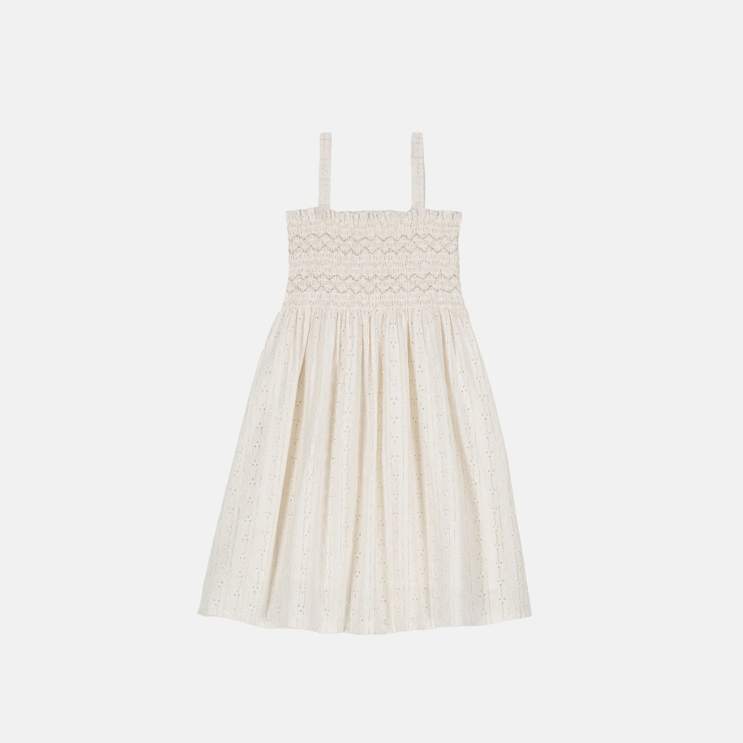 LOUISE MISHA│Tessali Dress奢絲金線渡假細肩帶長洋．Cream