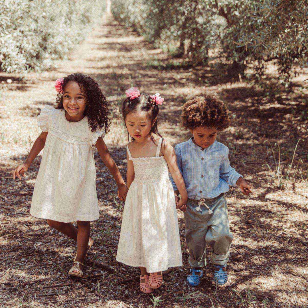 LOUISE MISHA│Tessali Dress奢絲金線渡假細肩帶長洋．Cream