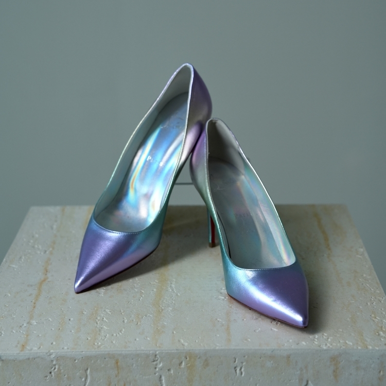 Christian louboutin 炫彩尖頭高跟鞋 39號