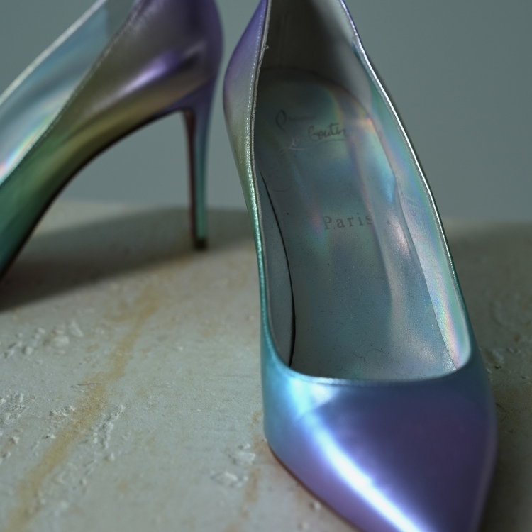 Christian louboutin 炫彩尖頭高跟鞋 39號