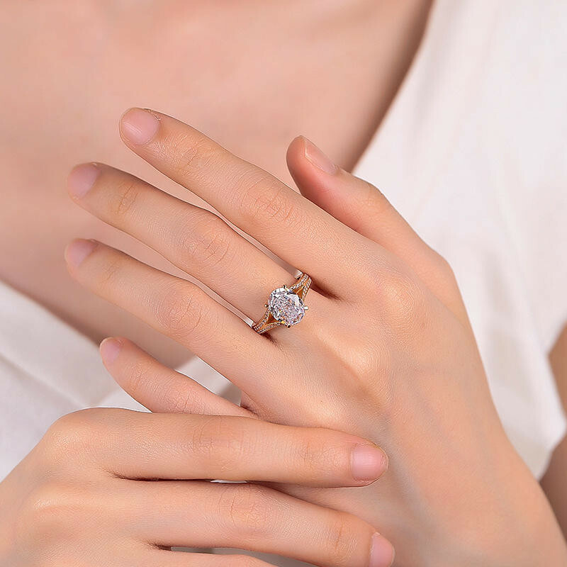 女戒指 高級感飾品 玫瑰金戒指 冰花切鑽戒 專櫃品質 蛋形鑽戒 純銀鑽戒 純銀戒指 鑽戒 送長輩 指環 女生禮物 127