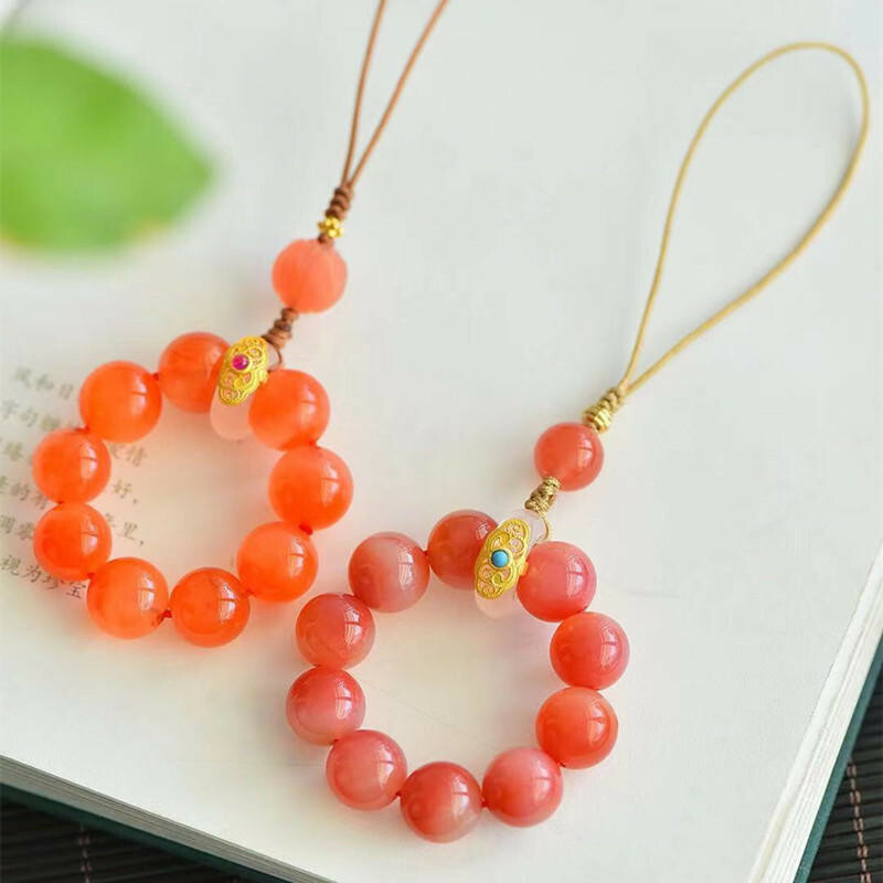 掛件 掛飾 手機吊飾 吊飾 包包吊飾 鹽源瑪瑙 瑪瑙串珠 能量飾品 保平安 改運 招桃花 送女友送閨蜜 生日禮物 008