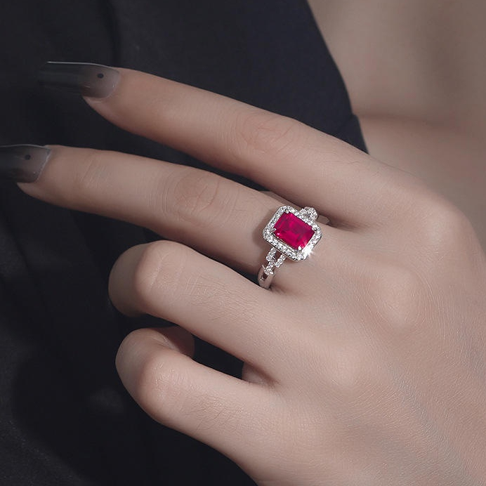 鑽戒 戒指 指環 純銀戒指 紅鑽石戒指 高級感戒指 歐美鑽戒 鑽石套裝 項鍊 耳釘 復古戒指 復古耳環 女生禮物 122