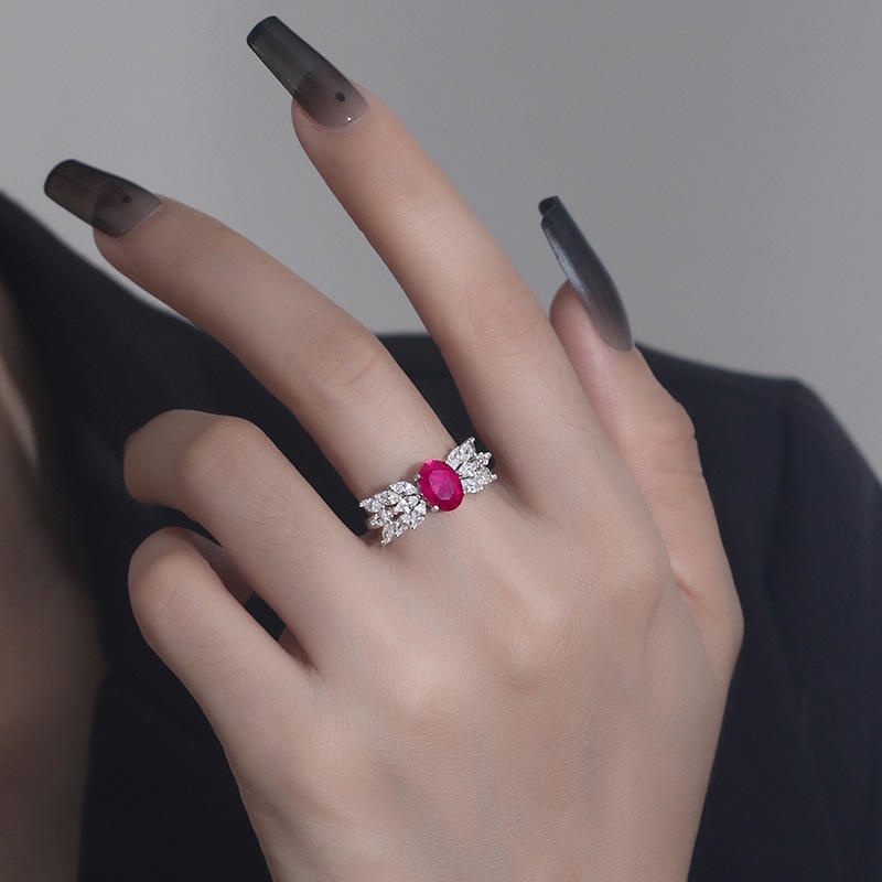 指環 戒指 鴿血紅戒指 純銀戒指 鑽戒 紅鑽石戒指 歐美戒指 大戒指 新娘飾品 浮誇戒指 送長輩 送女生 禮物 121