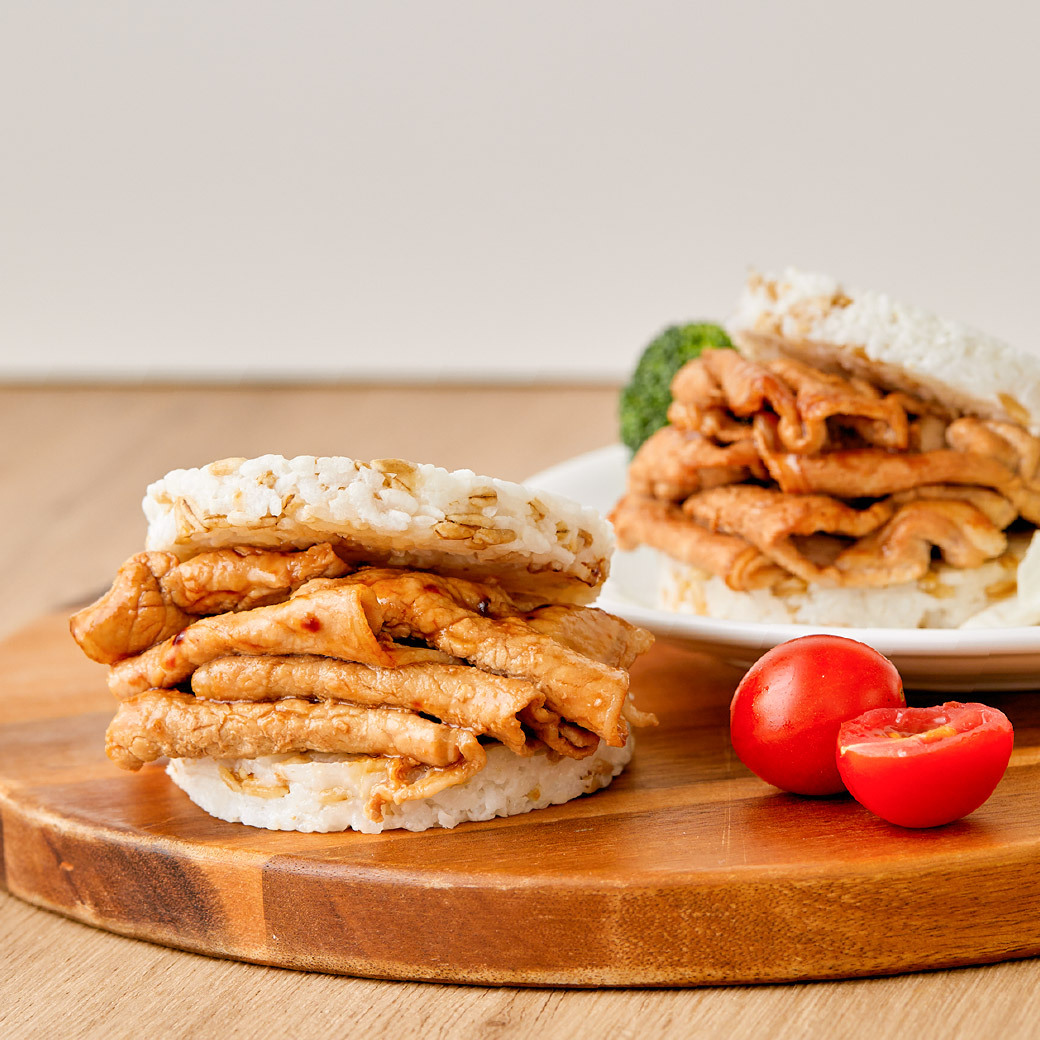 薑燒豚肉燕麥米漢堡