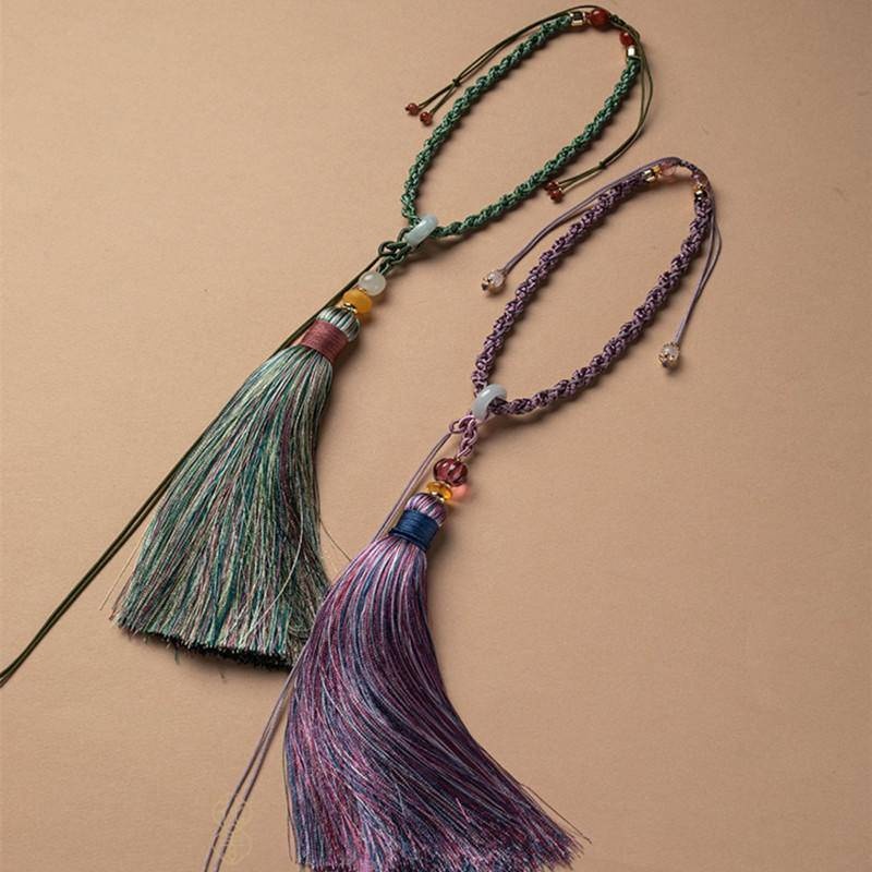 吊飾 車掛吊飾 出入平安 手工編織車掛 翡翠平安扣 流蘇掛繩 和田玉吊墜 保平安吊飾 避邪吊飾 送長輩 禮物 007