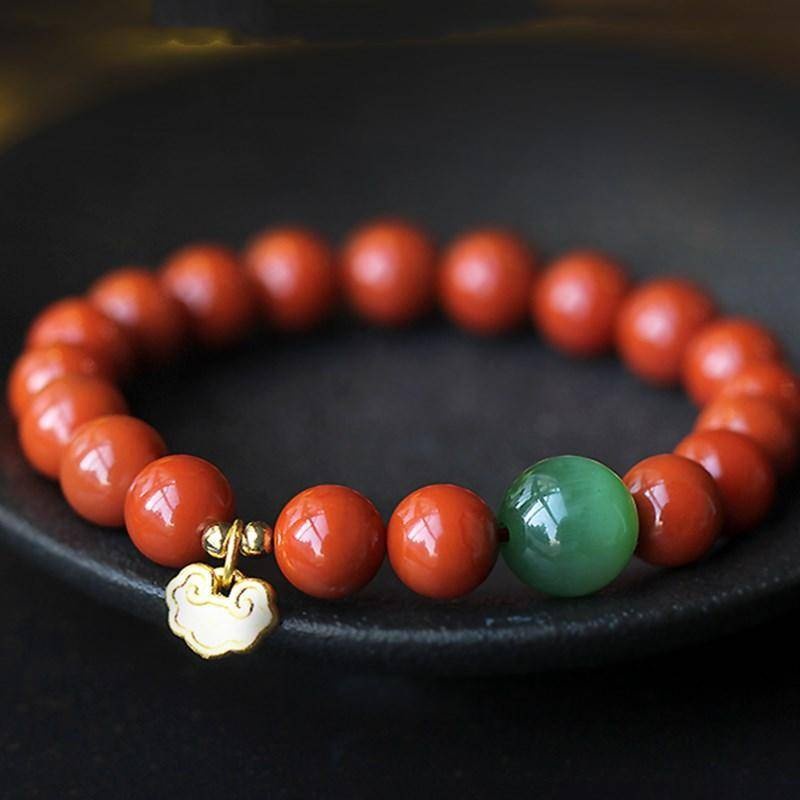 手鍊 手環 佛珠 玉珠手串 玉手環 南紅手串 碧玉手串 氣質手鍊 平安手鍊 如意鎖 女配飾 送長輩 送女生 禮物 070