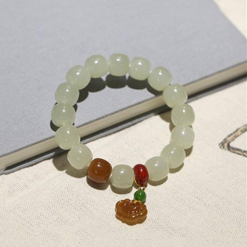 手串 手環 手鍊 和田玉手鍊 玉手鍊 粗手環 平安手鍊 避邪手鍊 蘋果珠桶珠 串珠手環 送長輩 送女生 生日禮物 065