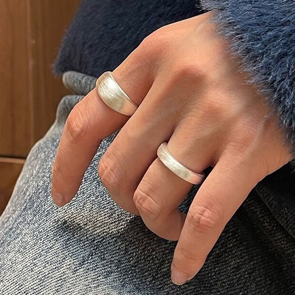 戒指 寬戒指 純銀戒指 拉絲磨砂戒指 銀戒 情侶戒指 素戒 可調節戒指 指環 日系戒指 個性戒指 疊戴戒指 禮物 115