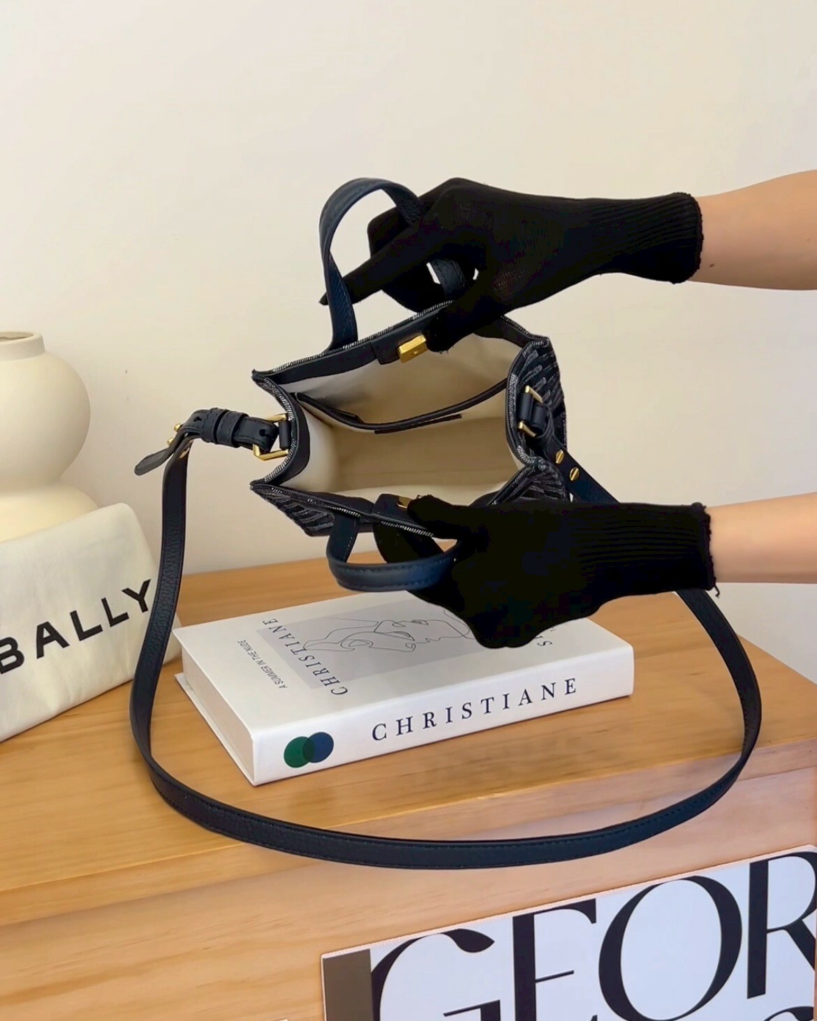 BALLY｜BAR 帆布小托特包 藍色