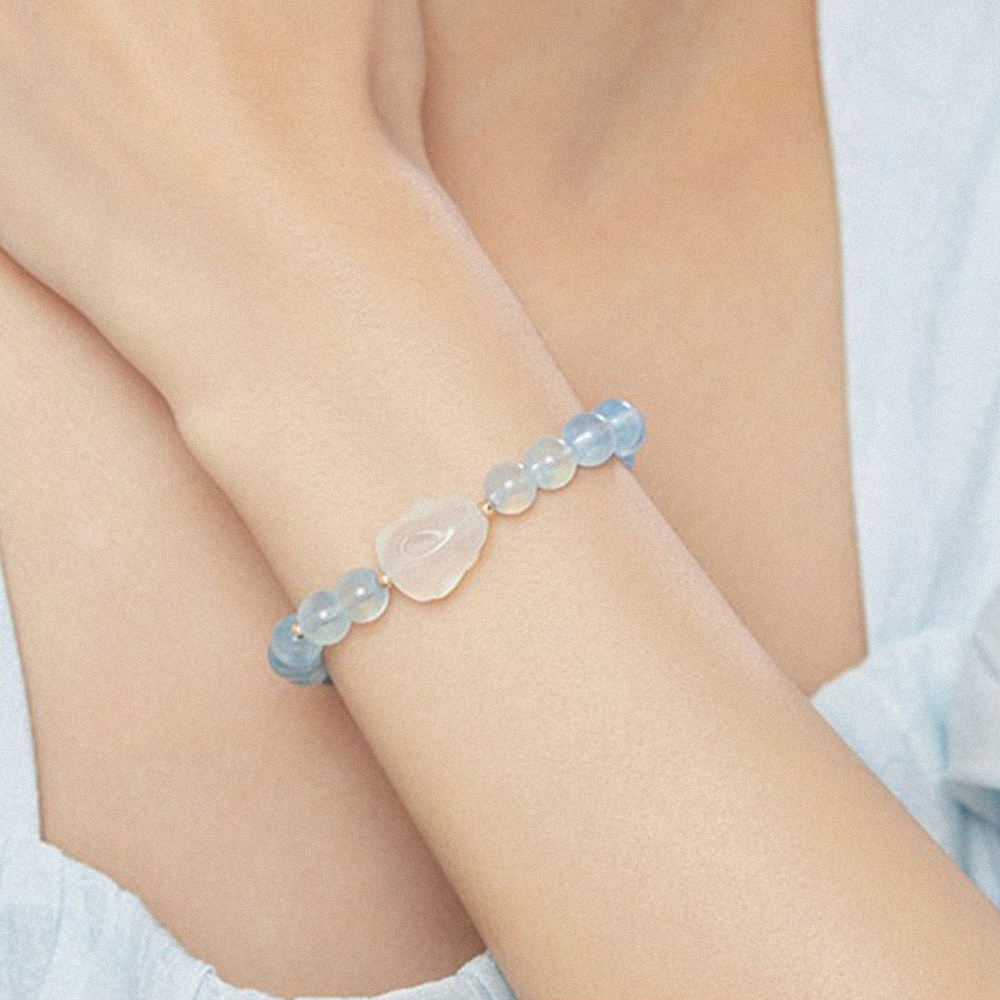 手鍊 手串 手珠 水晶手鍊 五行水晶 寶石手鍊 海藍寶手鍊 圓珠手環 瑪瑙手鍊 玉髓兔 水晶手串 超七手鍊 禮物 046