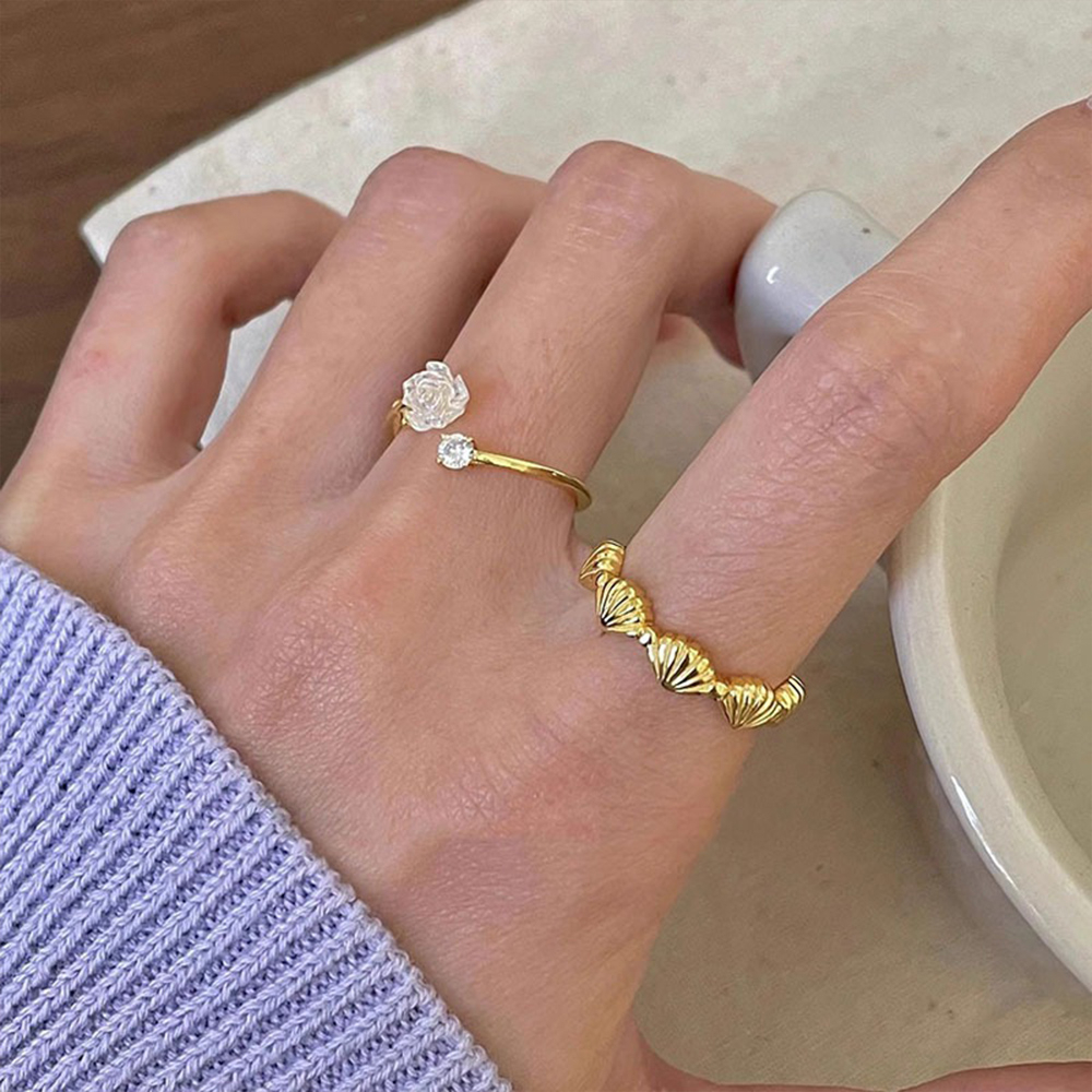 純銀戒指 貝殼戒指 戒指女生 ins戒指 指環 開口戒指 可愛戒指 韓國戒指 日系戒指 金戒指 銀戒指 女生禮物 059