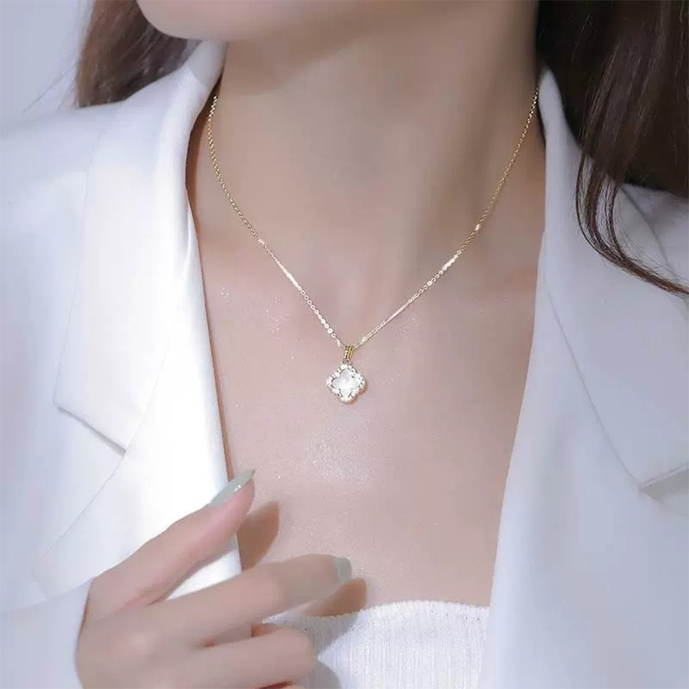 純銀項鍊 瑪瑙項鍊 四葉草項鍊 幸運草項鍊 韓國項鍊 閨蜜項鍊 小眾項鍊 金項鍊 銀項鍊 鑽石項鍊 女朋友禮物 165