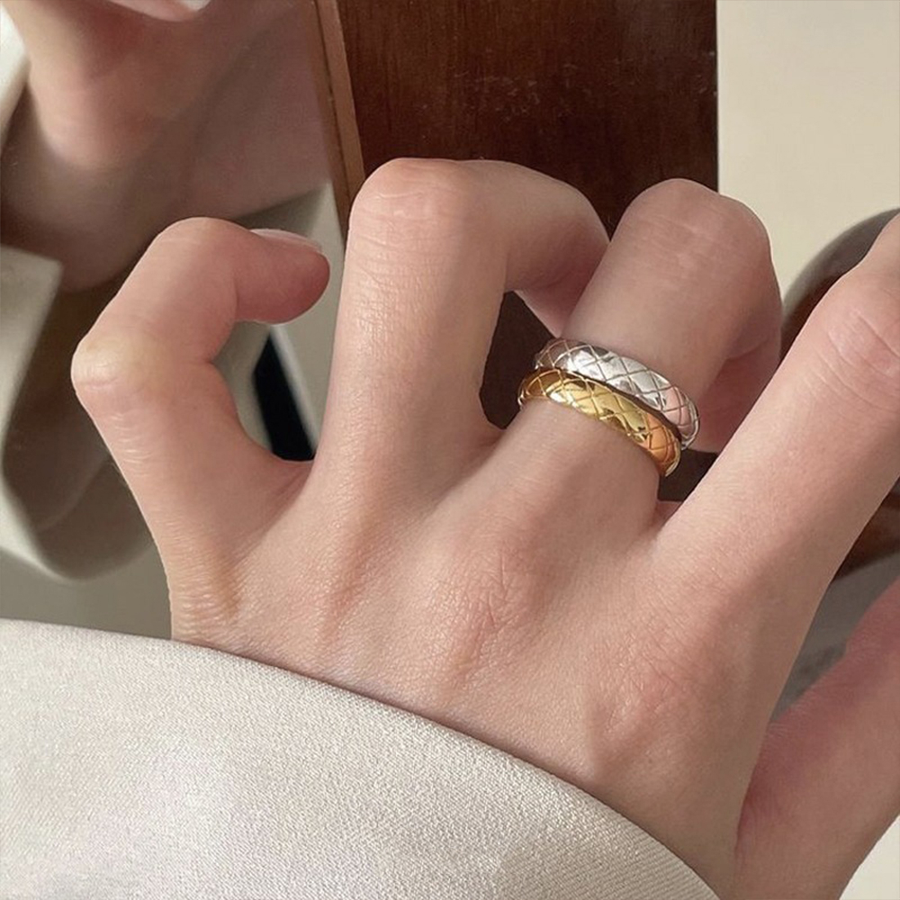 菱格紋戒指 純銀戒指 韓國戒指 日系戒指 小香戒指 個性戒指 指環 銀戒指 金戒指 細戒指 開口戒指 女生禮物 055