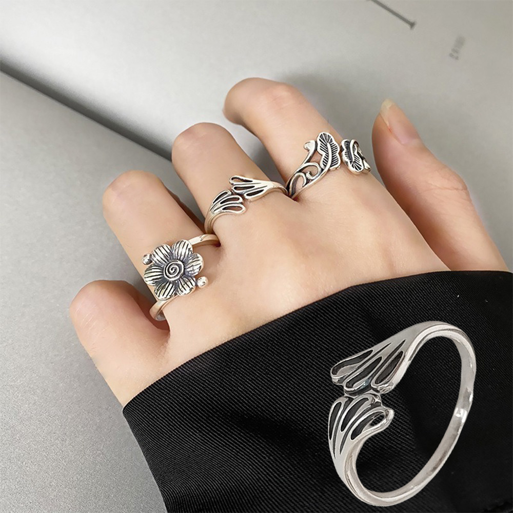 復古戒指 純銀戒指 開口戒指 日系戒指 韓國戒指 仿舊戒指 小眾戒指 霧面戒指 生日禮物 女生禮物 質感小物 054