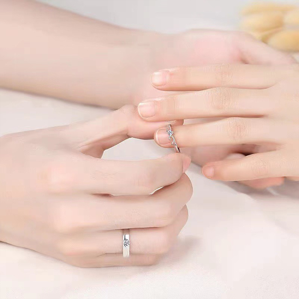 純銀戒指 情侶戒指 新婚戒指 求婚戒指 鑽石戒指 對戒 造型戒指 鑽戒 婚戒 ins戒指 可調式戒指 銀戒指 049