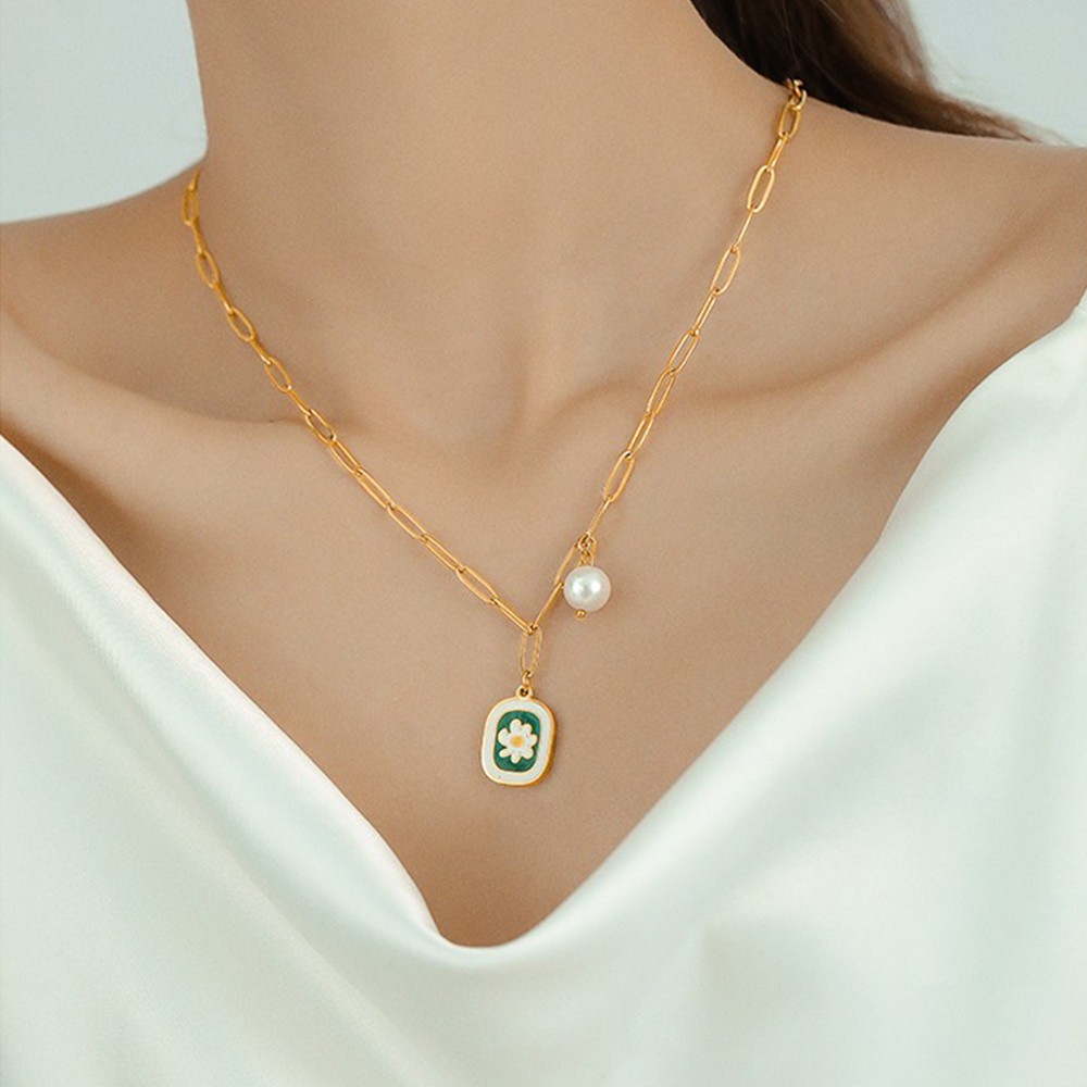 小花項鍊 小雛菊項鍊 金項鍊 歐美項鍊 吊牌項鍊 復古項鍊 可愛項鍊 鏈條項鍊 小眾設計 生日禮物女生 可愛小物 151