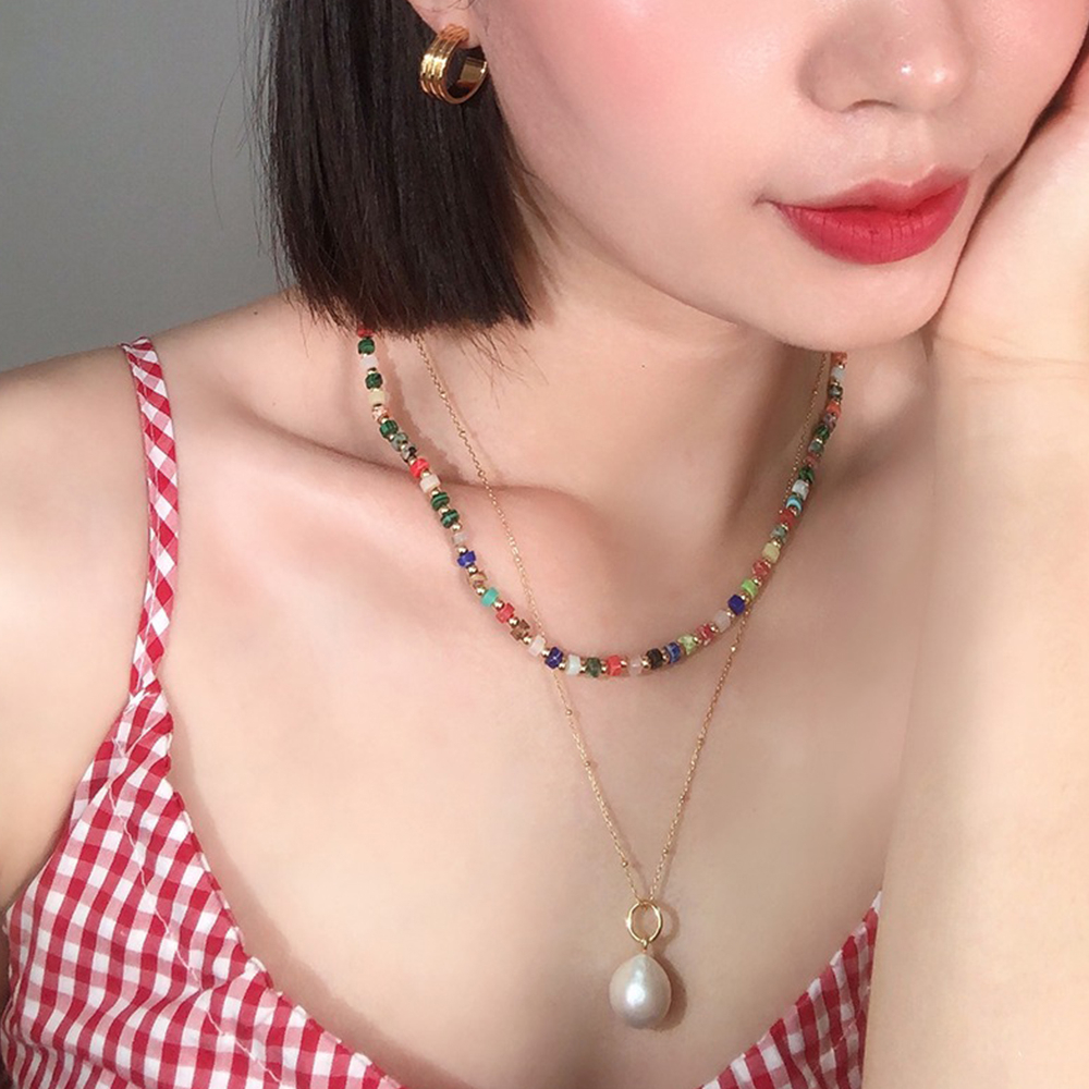 串珠項鍊 波希米亞 串珠手鍊 彩色項鍊 寶石項鍊 女生項鍊 五行手鍊 個性項鍊 可愛項鍊 韓國手鍊 招財手鍊 144