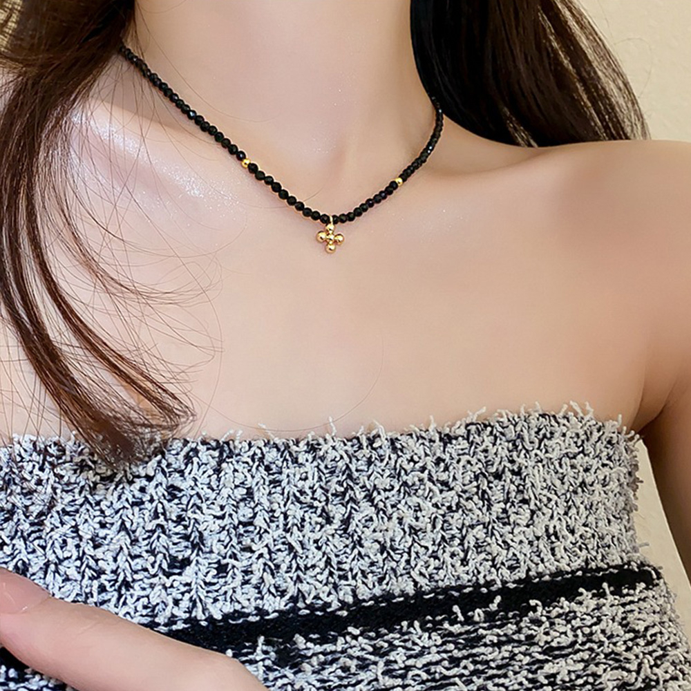 串珠項鍊 項鍊 十字架項鍊 哥德風 法式項鍊 韓國項鍊 日系項鍊 疊戴項鍊 生日禮物 水晶項鍊 鎖骨項鍊 細項鍊 143