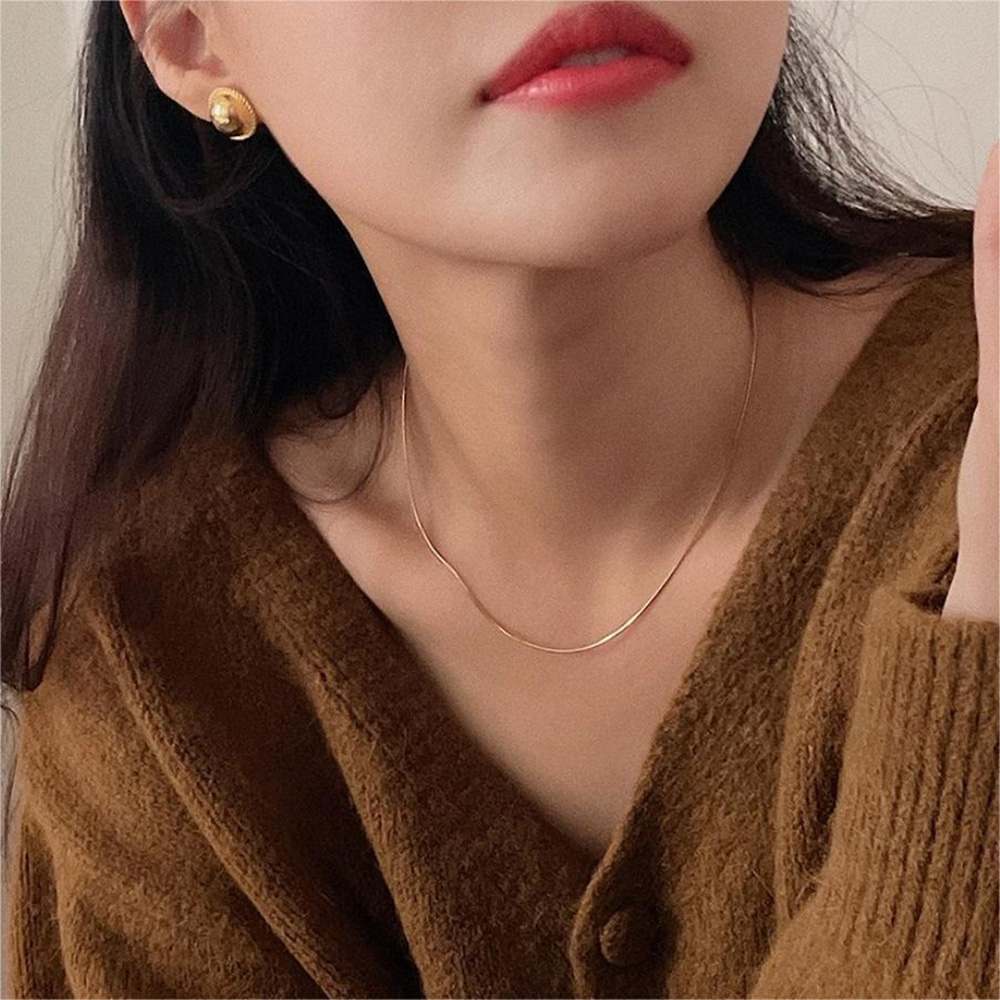 蛇骨鍊 細項鍊 疊戴項鍊 韓國項鍊 純銀項鍊 配鍊 銀飾 飾品 經典項鍊 法式項鍊 女生飾品 女生生日禮物 送禮 134