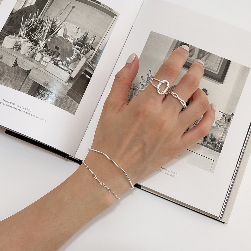 麻花手鍊 純銀手鍊 串珠手鍊 銀飾 簡約手環 手飾 韓國手鍊 招財手鍊 編織手鍊 細手鍊 閨蜜禮物 生日禮物 131