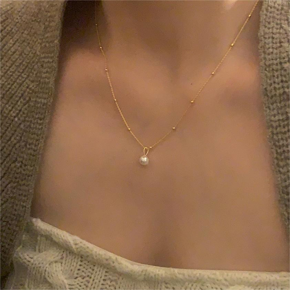 純銀項鍊 珍珠項鍊 可愛項鍊 簡約項鍊 法式項鍊 日系項鍊 氣質項鍊 閨蜜項鍊 串珠項鍊 情人節禮物 送禮 127
