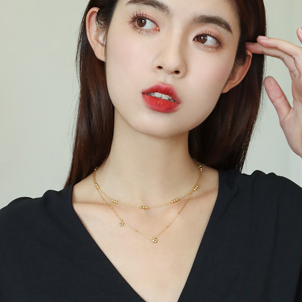 純銀項鍊 星星項鍊 愛心項鍊 串珠項鍊 韓國項鍊 日系項鍊 細項鍊 ins項鍊 簡約項鍊 女生禮物 閨蜜禮物 126