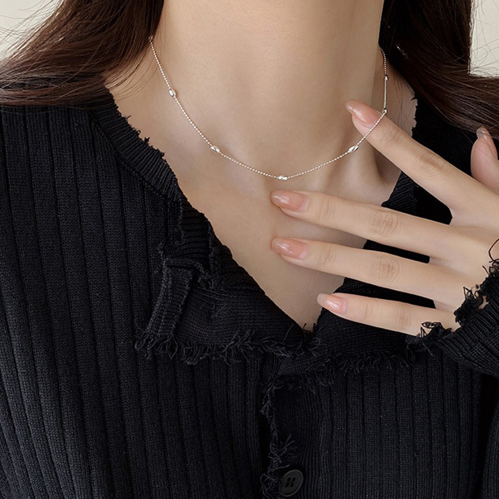 純銀項鍊 串珠項鍊 女生項鍊 日系項鍊 韓國項鍊 百搭飾品 素鍊 銀項鍊 細項鍊 短項鍊 精品項鍊 情人節禮物 125