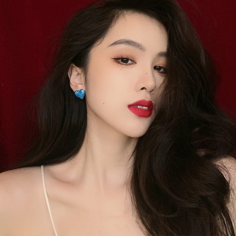 愛心耳環 耳環 耳針 復古耳環 大耳環 大理石紋耳環 流體耳環 Y2K 日系耳環 韓國耳環 個性耳環 女生禮物 021