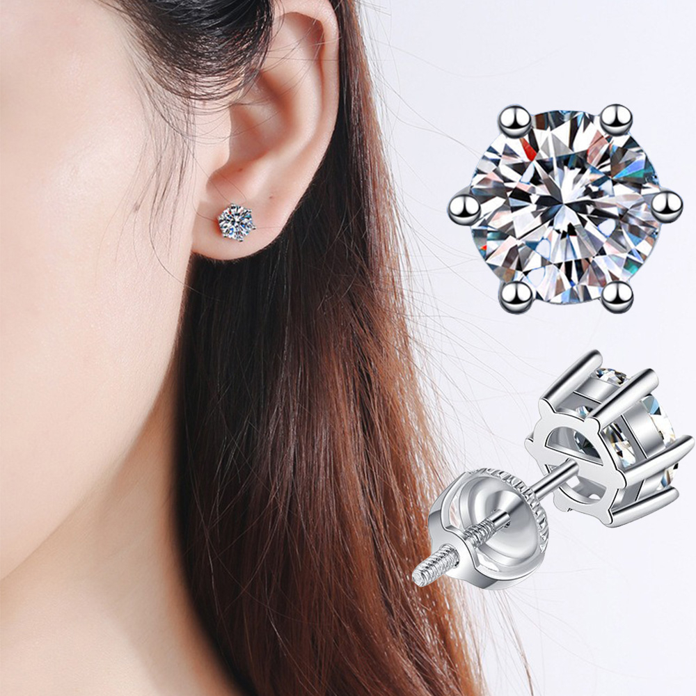 純銀耳環 女生飾品 耳釘 鑽石耳環 耳飾 韓國耳環 簡約耳環 抗過敏耳環 經典款耳環 女生禮物 生日禮物 018