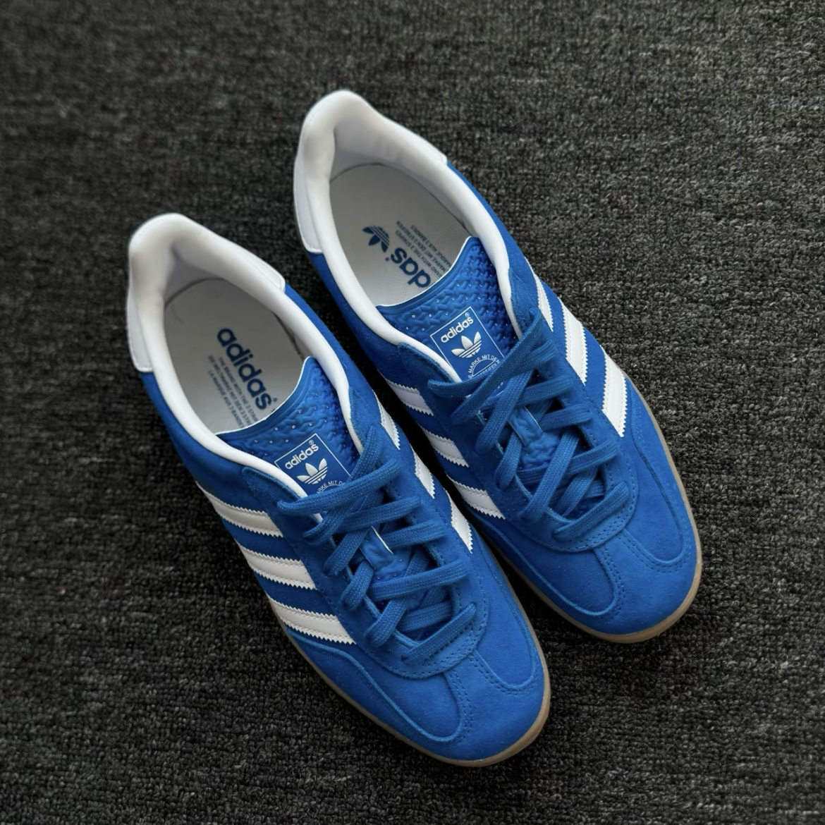 Adidas Gazelle Indoor 藍白 天空藍 麂皮 復古 膠底 低筒休閒鞋 德訓鞋