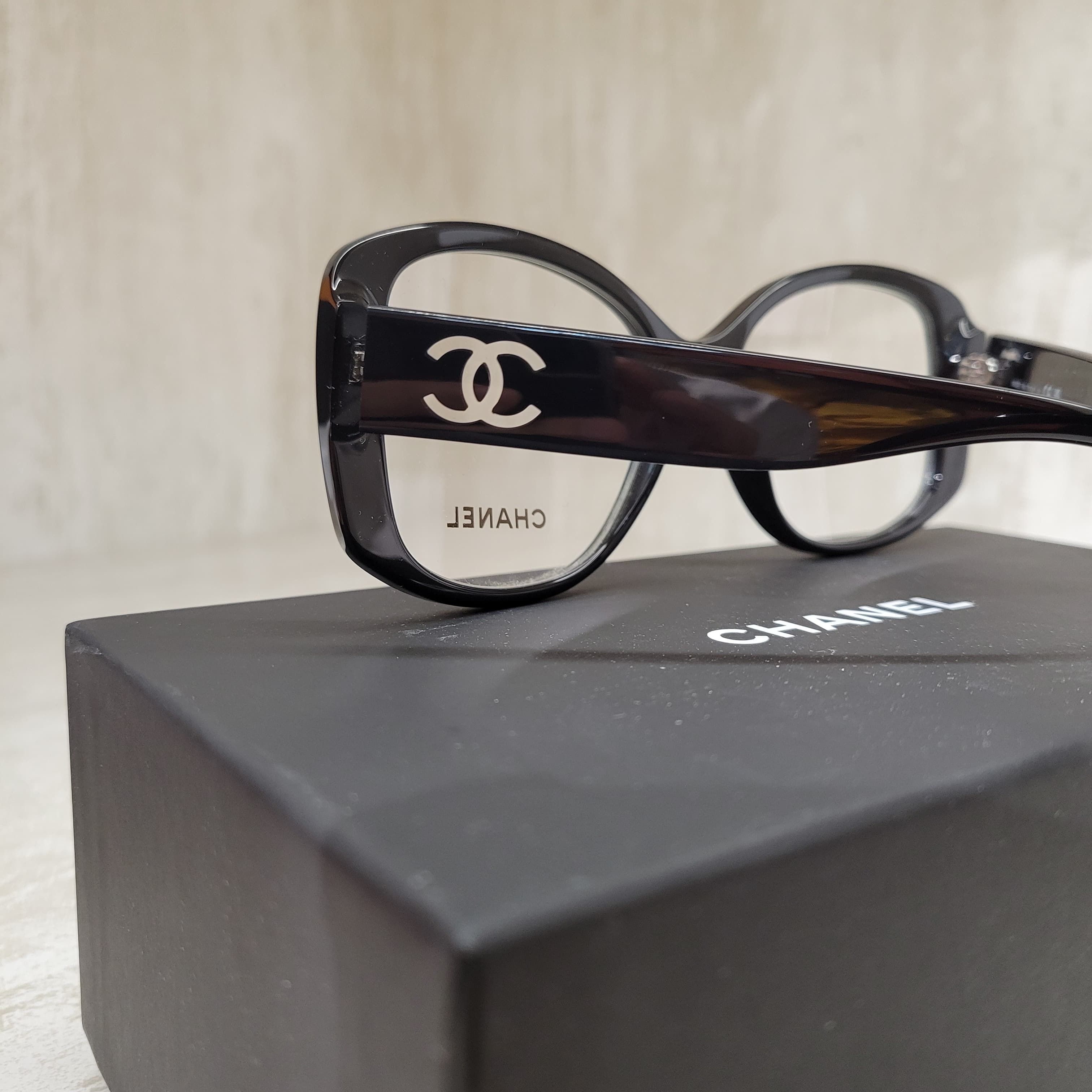 CHANEL シャネル ロゴ バタフライ メガネ アイウェア CH3476 極美品☆CHANEL シャネル 3446-A バタフライ シェイプ