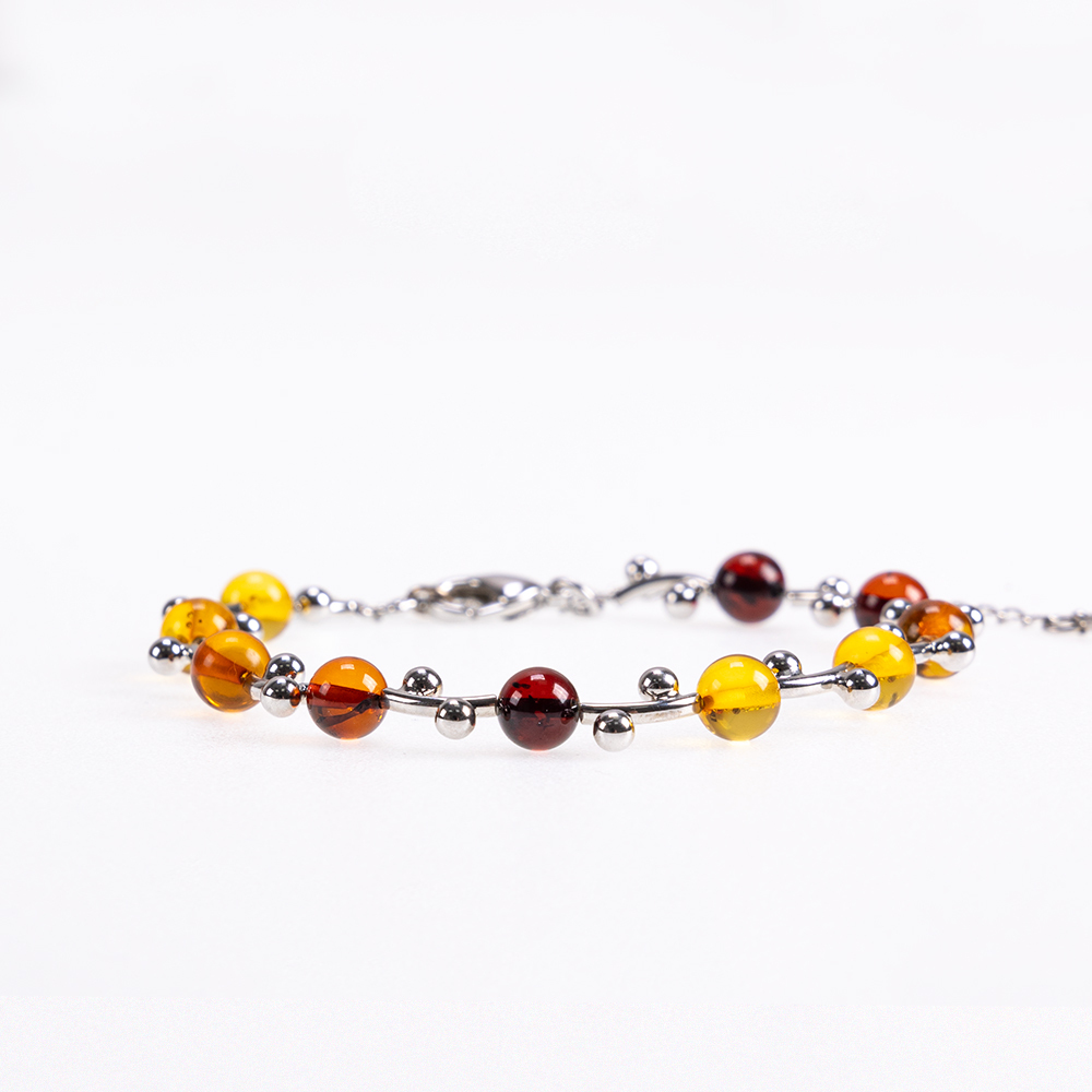 【風水好好玩】天然多色琥珀藤蔓手鍊 (安神定魄/佛教七寶/招財/辟邪/淨化磁場)