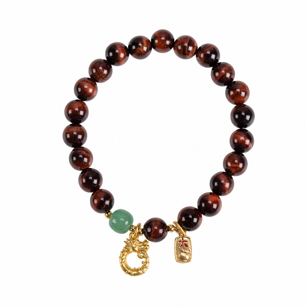 【風水好好玩】龍好運紅虎眼手鍊 (招正財/事業運/保平安)