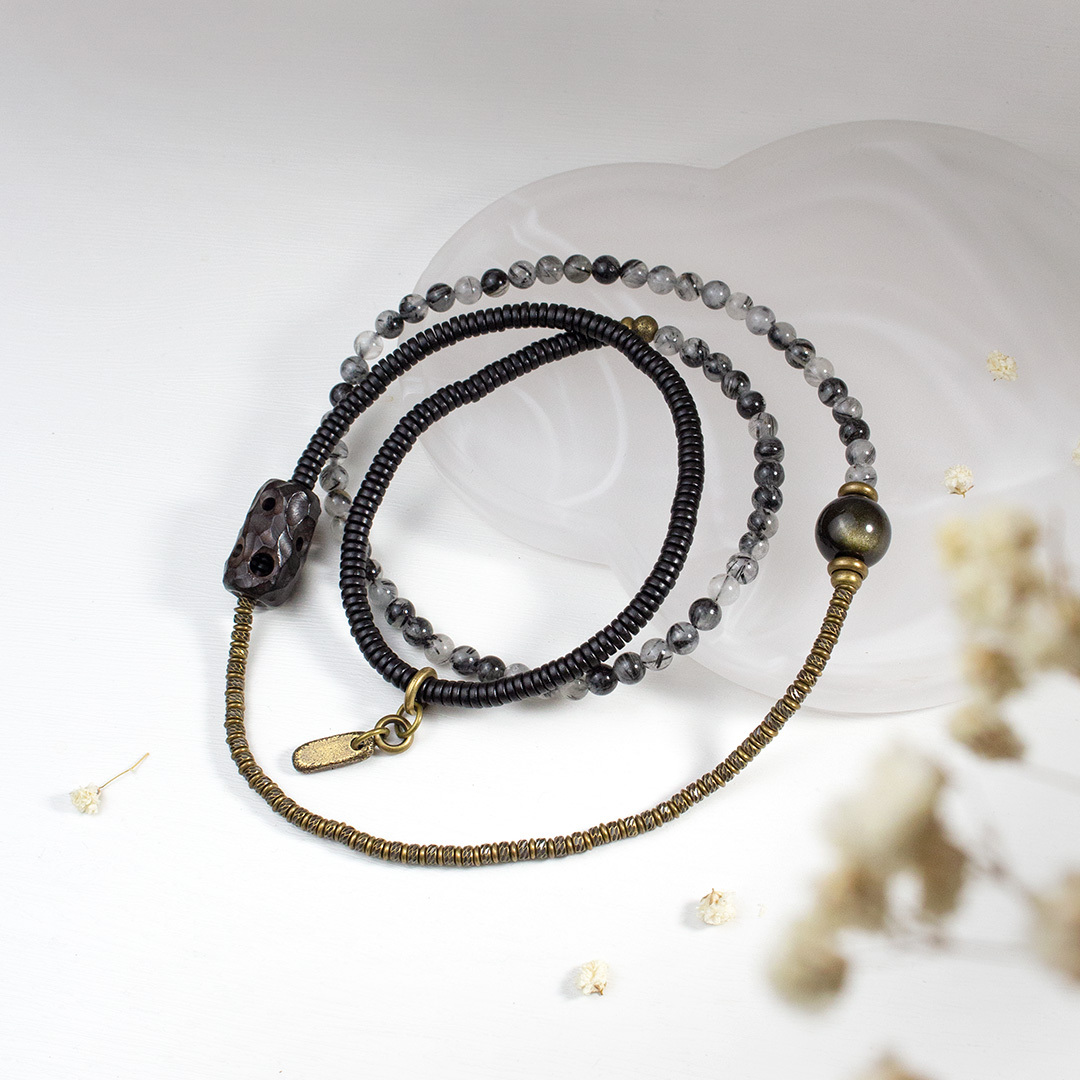 古銅避邪護身多圈手鍊