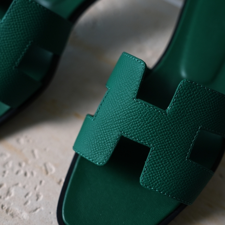 Hermes 綠色H拖鞋 37號