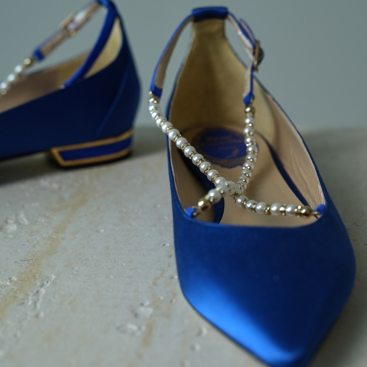 Rene Caovilla 藍色珠鏈鞋 37號