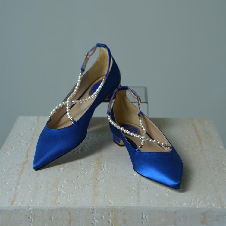 Rene Caovilla 藍色珠鏈鞋 37號