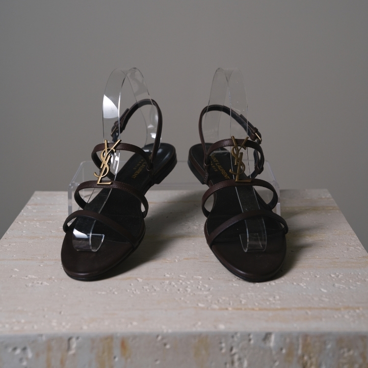 YSL 棕色羅馬涼鞋 37.5號