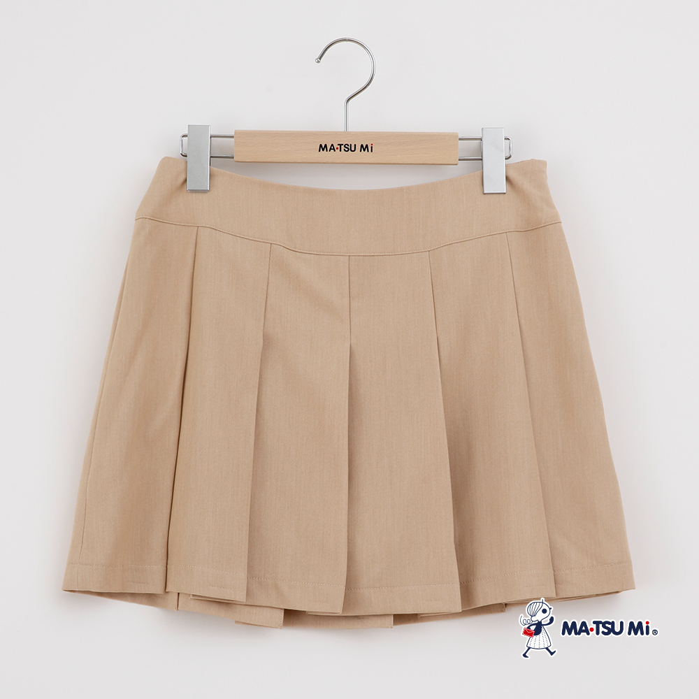 MA‧TSU Mi 優雅簡約輕薄百褶裙(卡其.深藍)