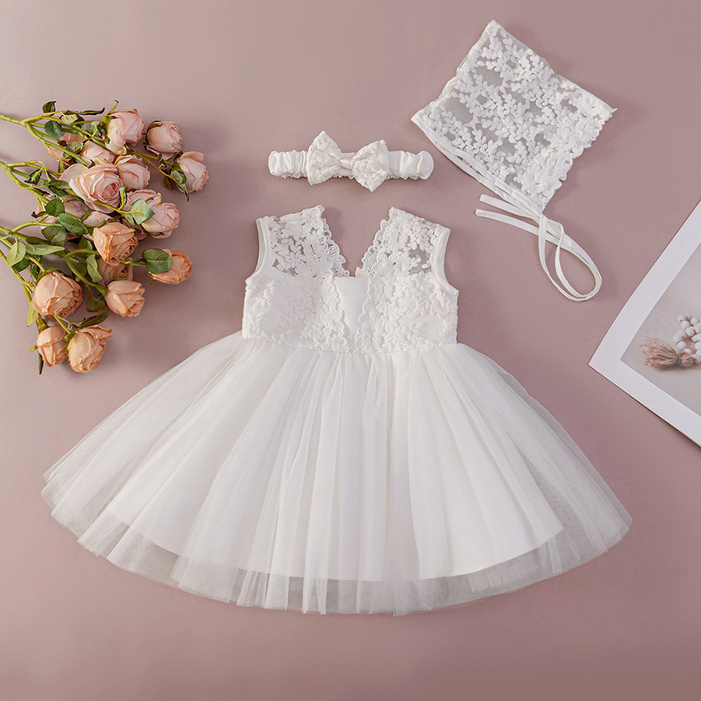 寶寶 白色蓬蓬紗禮服套裝